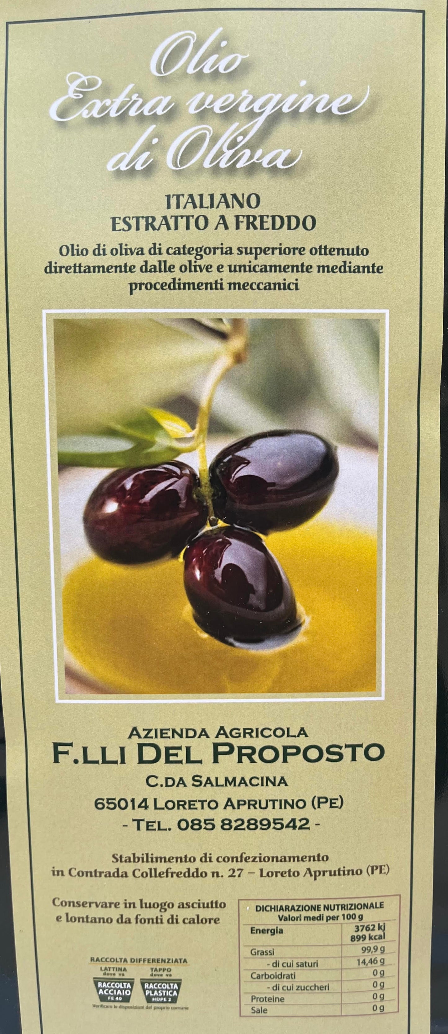 Extra Virgin Olive Oil - Superior Quality. 5 Liters Tank